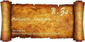 Matusch Zselyke névjegykártya